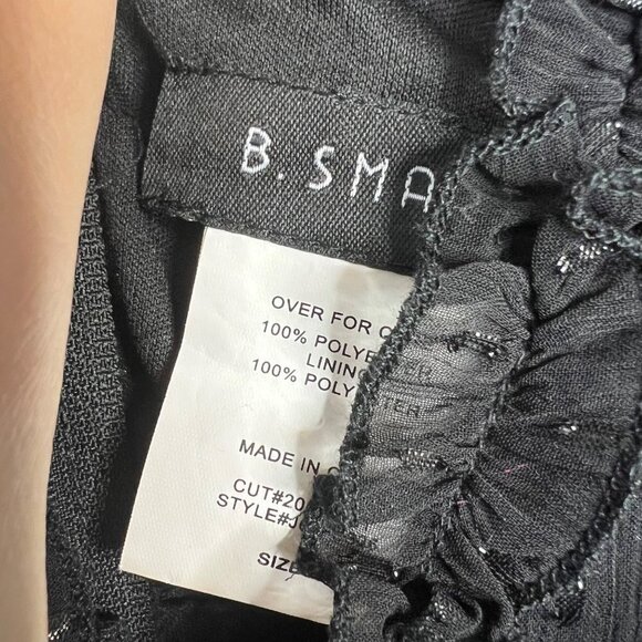 B. Smart Long Sleeve V-Neck Ruffle Mini Dress Flowy Semi-Sheer Juniors 5 - Picture 2 of 10